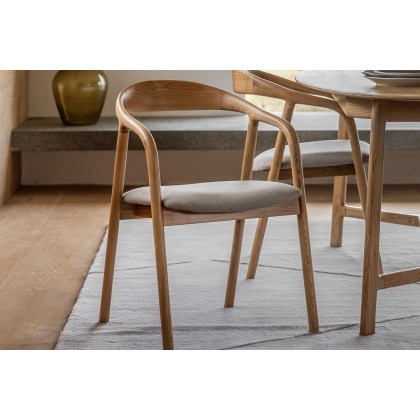 Gallery Direct Madrid Upholstered Dining Chair in Oak (Pair)