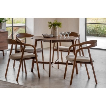 Gallery Direct Madrid Round Dining Table in Walnut