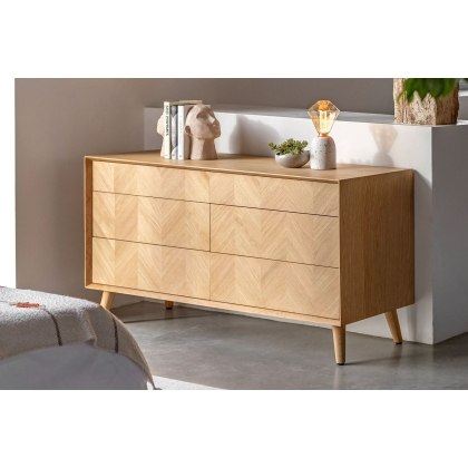 Gallery Direct Milano Oak 6 Drawer Chest of Drawers