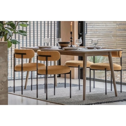 Gallery Direct Panelled Smoked Oak Dining Table