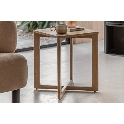 Gallery Direct Panelled Smoked Oak Side Table
