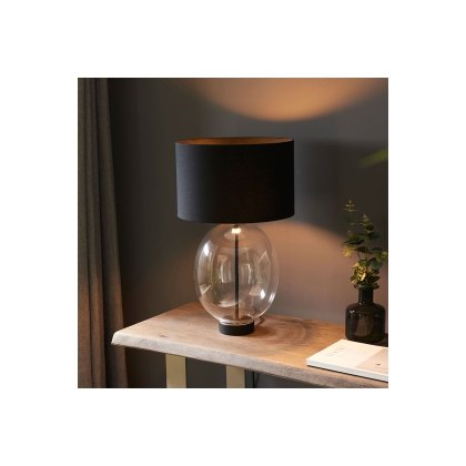 Gallery Direct Kelda Oval Table Lamp Clear Glass Black Gallery Direct Kelda Oval Table Lamp Clear Glass Black