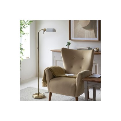 Gallery Direct Pharmacy 1 Floor Lamp Antique Brass Opal Glass