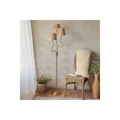 Gallery Direct Wriggle 3 Floor Lamp Brushed Aged Brass
