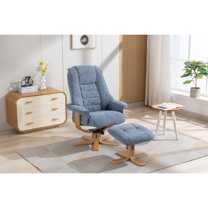 Sardinia Swivel Recliner Chair & Stool