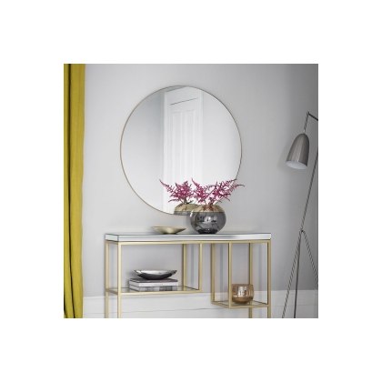 Gallery Direct Hayle Round Mirror Champagne 1000mm