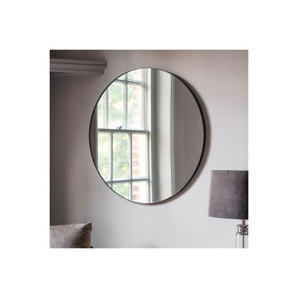 Gallery Direct Bowie Round Mirror Black 800x800mm