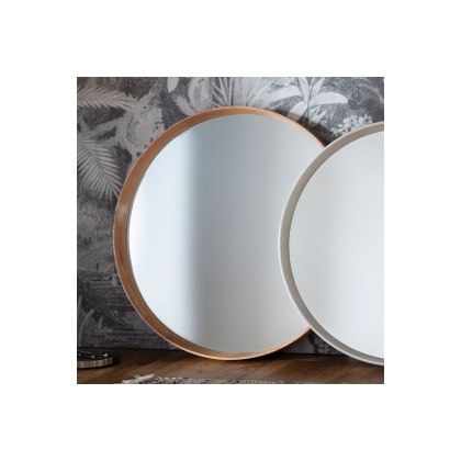 Gallery Direct Keaton Round Mirror Oak 735x735mm