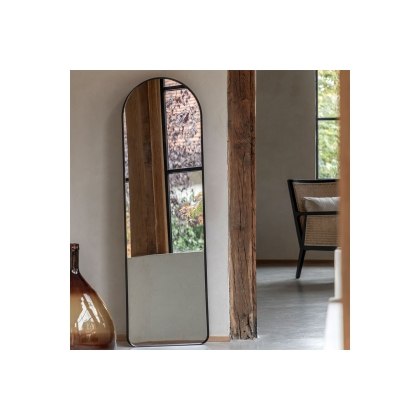 Gallery Direct Holworth Arch Mirror Black 450x35x1500mm
