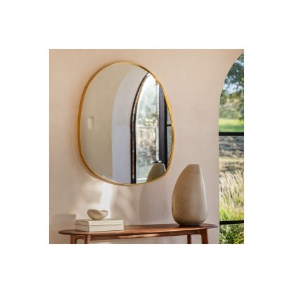 Gallery Direct Holworth Pebble Mirror Gold 700x900mm