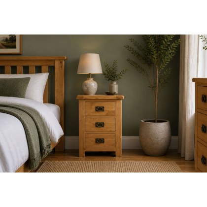 Salisbury Waxed Premium Oak Wide Bedside Table Salisbury Waxed Premium Oak Wide Bedside Table