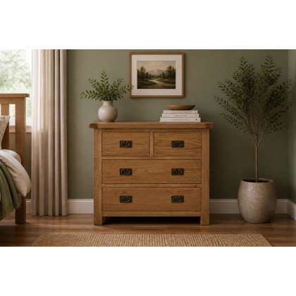 Salisbury Waxed Premium Oak 2 Over 2 Chest Of Drawers