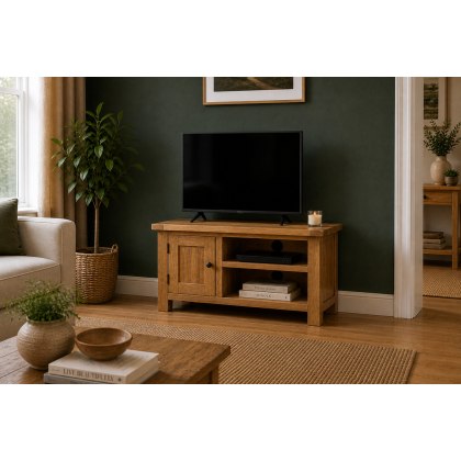 Salisbury Waxed Premium Oak Small Media Stand