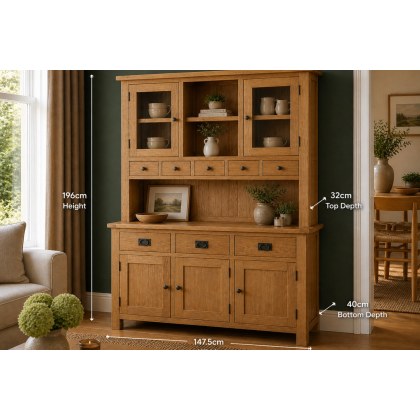 Salisbury Waxed Premium Oak Large Dresser