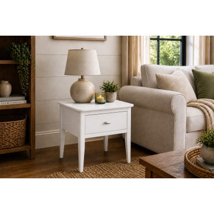 Hampstead Painted White Lamp Table Self Assembly Hampstead Painted White Lamp Table Self Assembly
