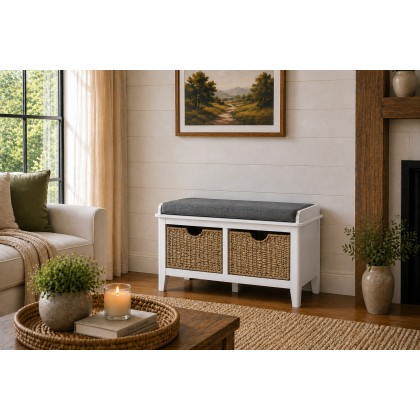 Hampstead Painted White Storage Bench Hampstead Painted White Storage Bench