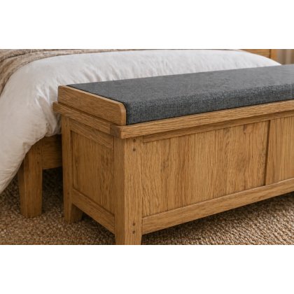 Burford Country Oak Storage Bench Blanket Box