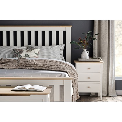 Marlow Oak Painted Coconut White Bedside Table