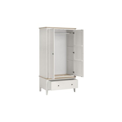 Marlow Oak Painted Coconut White Gents Wardrobe