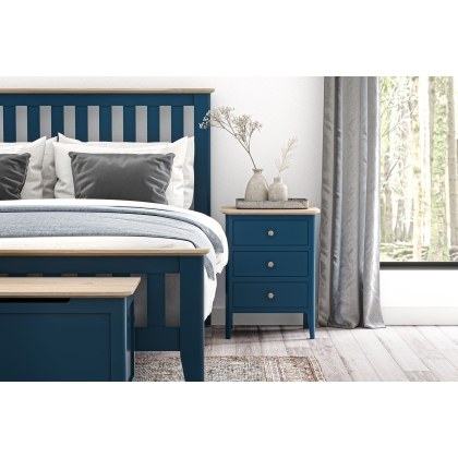 Marlow Oak Painted Navy Blue Bedside Table