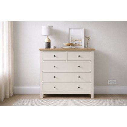 Modern Country Painted Oak Coconut White 2 Over 3 Chest of Drawers Modern Country Painted Oak Coconut White 2 Over 3 Chest of Drawers