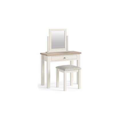 Modern Country Painted Oak Coconut White Single Drawer Dressing Table Desk