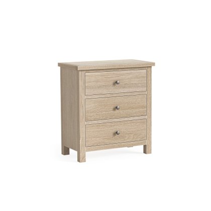 Modern Country Oak 3 Drawer Chest of Drawers