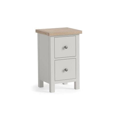 Modern Country Painted Oak Stone Grey Narrow Bedside Table