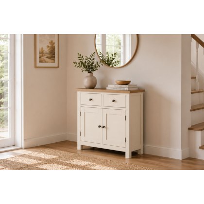 Modern Country Painted Oak Coconut White Small Sideboard Modern Country Painted Oak Coconut White Small Sideboard