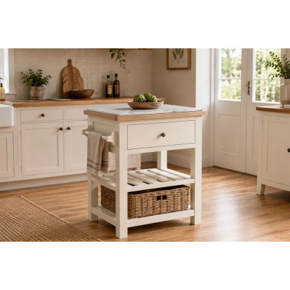 Modern Country Painted Oak Coconut White Small Kitchen Island Unit Modern Country Painted Oak Coconut White Small Kitchen Island Unit