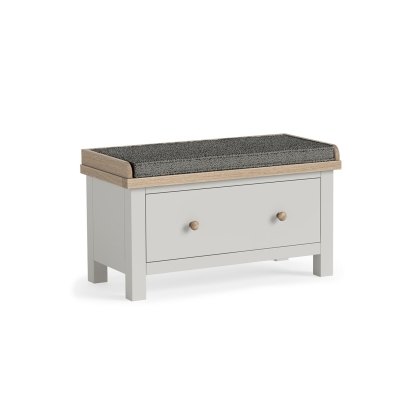 Modern Country Painted Oak Stone Grey Hallway Bench
