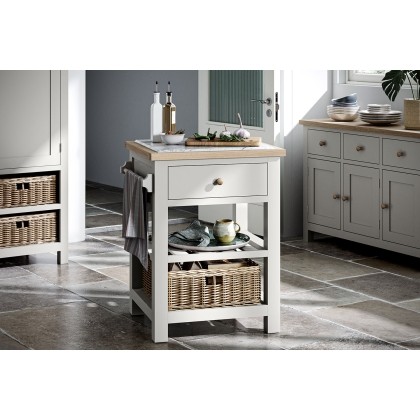 Modern Country Painted Oak Stone Grey Small Kitchen Island Unit Modern Country Painted Oak Stone Grey Small Kitchen Island Unit