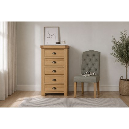 Normandy Chunky Country Oak Tallboy Chest of Drawers