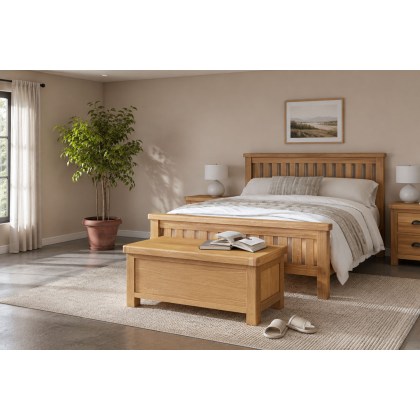 Normandy Chunky Country Oak Storage Blanket Box