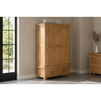 Normandy Chunky Country Oak Gents Wardrobe