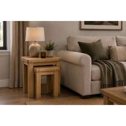 Normandy Chunky Country Oak Nest of Tables