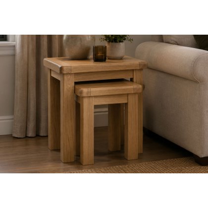 Normandy Chunky Country Oak Nest of Tables