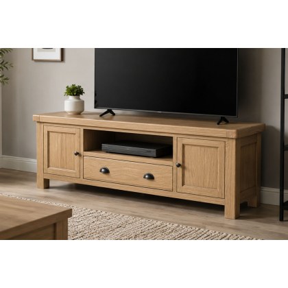 Normandy Chunky Country Oak 190cm TV Unit