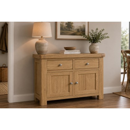 Normandy Chunky Country Oak Small Sideboard Normandy Chunky Country Oak Small Sideboard