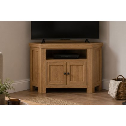 Normandy Chunky Country Oak Corner TV Unit