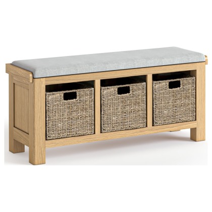 Normandy Chunky Country Oak Storage Bench