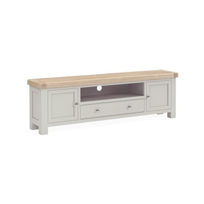 Salcombe Painted Oak Stone Grey 190cm TV Unit