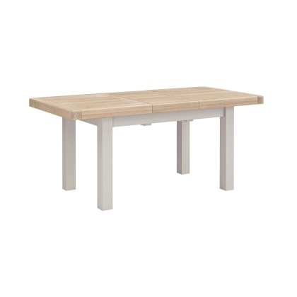 Salcombe Painted Oak Stone Grey Small Extending Dining Table