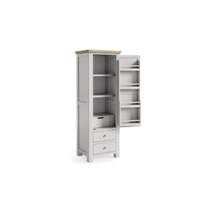 Salcombe Painted Oak Stone Grey Single Larder Unit