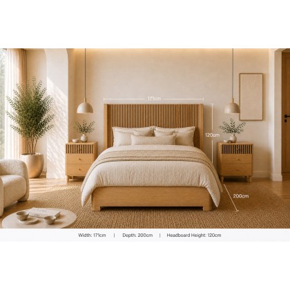 Soho Natural Oak Slatted Bed Frame