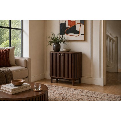 Soho Brown Oak Slatted Cupboard