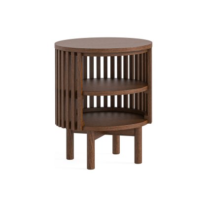 Soho Brown Oak Slatted Open Side Table Soho Brown Oak Slatted Open Side Table
