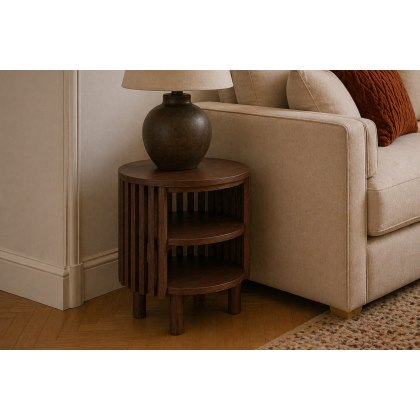 Soho Brown Oak Slatted Open Side Table Soho Brown Oak Slatted Open Side Table
