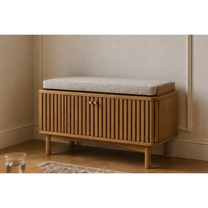 Soho Natural Oak Slatted Hallway Bench Soho Natural Oak Slatted Hallway Bench