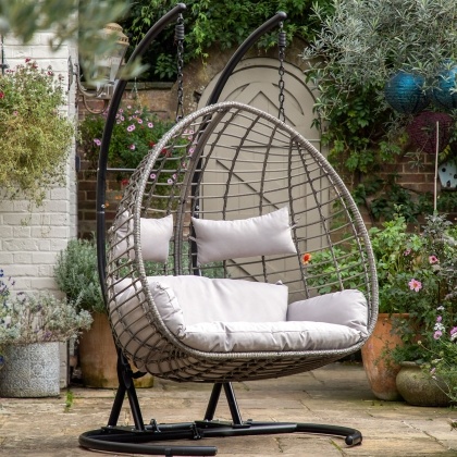 Gallery Direct Adanero Outdoor Rattan Hanging 2 Seater Chair